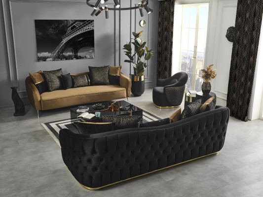 3-seater sofa brown fabric living room design couch modern new luxury