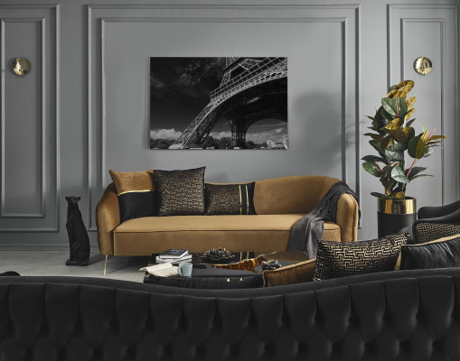 3-seater sofa brown fabric living room design couch modern new luxury