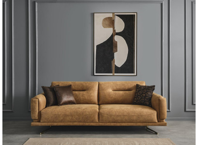 Living room sofa, 3-seater, textile upholstery, three-seater couch, Italian furniture