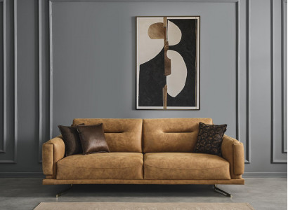 Living room sofa, 3-seater, textile upholstery, three-seater couch, Italian furniture