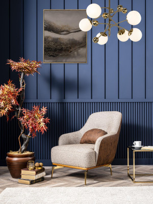 Armchair 1 Seat Single Luxury Upholstery Seat Design Gray New Living Room