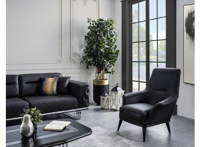 Living room wingback chair armchair design black club lounge practice