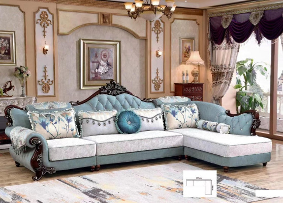 Classic Textile Couch Chesterfield Corner Sofa Corner Upholstery Upholstered Sofa