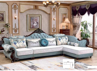 Classic Textile Couch Chesterfield Corner Sofa Corner Upholstery Upholstered Sofa