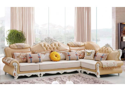 Living room corner sofa sofas L-shaped sofa corner luxury corner suite brown