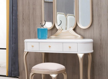 Makeup table with mirror luxury console dresser stool complete set