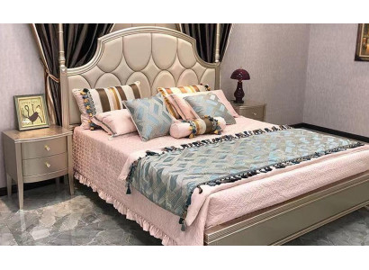 Double bed, luxury beds, wooden bed frames, bed frame, beige design.