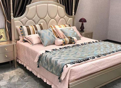 Double bed, luxury beds, wooden bed frames, bed frame, beige design.