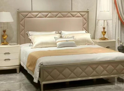 Bedroom bed upholstery design furniture luxury double beige beds leather
