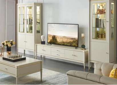 Design wall unit sideboard 2x cabinet TV stand sideboard 3-piece set