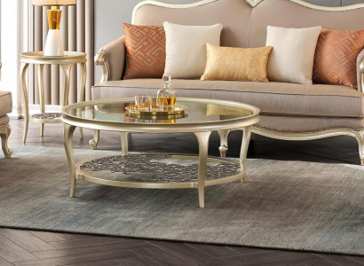 Luxury coffee table round table hotel furniture furnishing tables gold