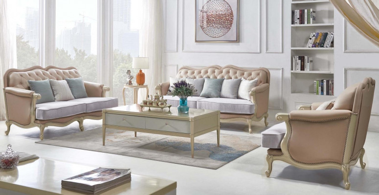Pink Furniture Sofa Set Sofa 3 2 1 Seater Living Room Design 3-piece.