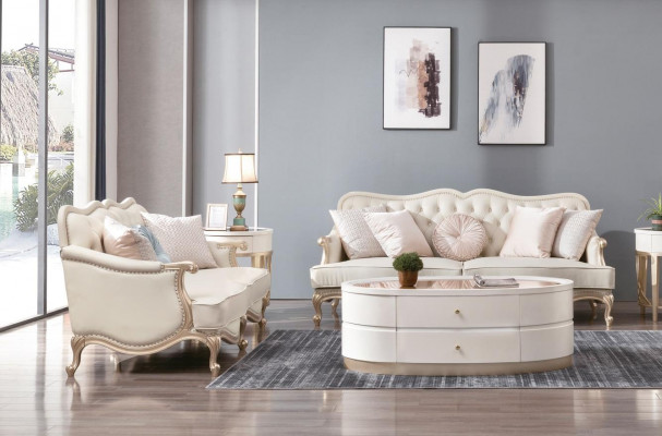 Classic Chesterfield Couch 3+2 Seater Sofa Couches Furniture Beige
