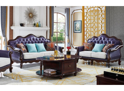 Leather sofa Chesterfield purple couch classic sofa suite couch set