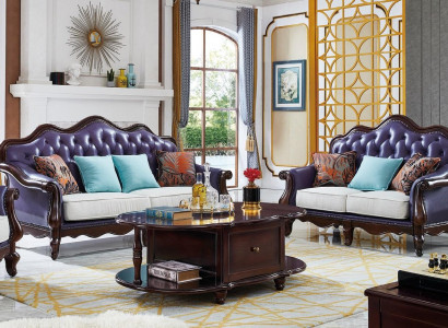 Leather sofa Chesterfield purple couch classic sofa suite couch set