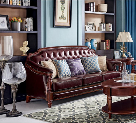 Chesterfield three-seater couch upholstered sofa classic sofas room