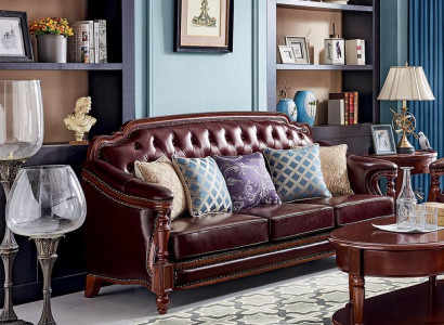 Chesterfield three-seater couch upholstered sofa classic sofas room