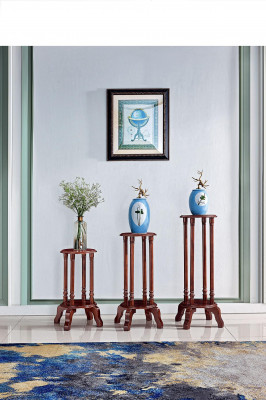 Pedestal Flower Stand Flower Stand Wood Flower Pot Stand 3-piece Set