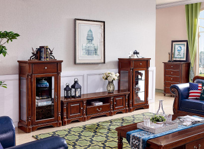 Classic Cabinet 2x Display Cabinets RTV Wall Units Lowboard New 3-piece Set