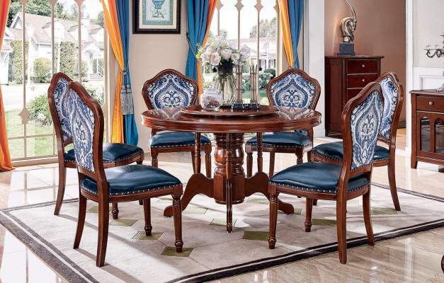Design 6x chairs dining room furniture dining set wood chair furnishings