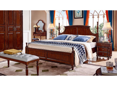 Beds Solid Double Bed Bed Furniture Wood Design Bedroom Classic