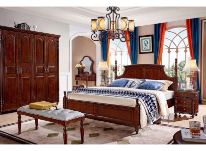 Designer Bedroom Furniture 5-Piece Set Bed Nightstands Wardrobe