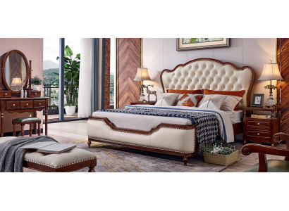 Double bed frame bed wood double bedroom white classic new