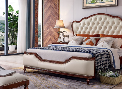 Double bed frame bed wood double bedroom white classic new