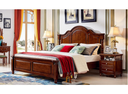Classic double bed bedroom bed furniture wood beds solid brown