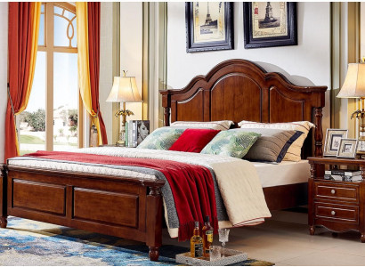 Classic double bed bedroom bed furniture wood beds solid brown