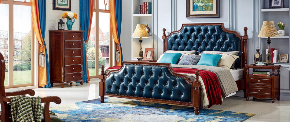 Bedroom Set Design Bed 2x Nightstands Classic Luxury 3-piece.
