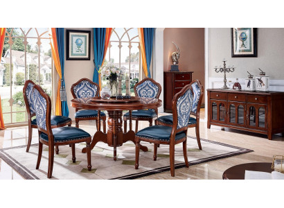 Dining table + 6x chairs dining room set dining group table furniture design 7-piece set