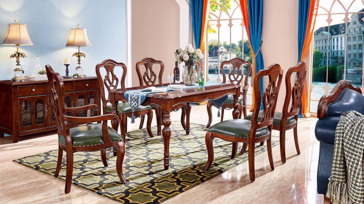 Complete set of 6 chairs dining room group wood chair luxury furniture baroque