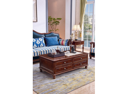 Classic coffee table living room wooden coffee tables with drawers