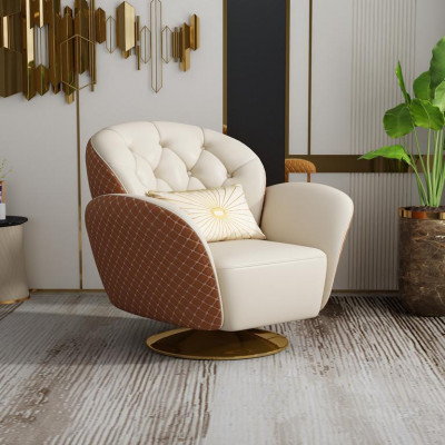 Rotatable Chesterfield Armchair Upholstered Furniture Single-Seater