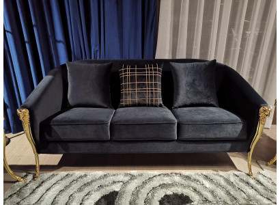 Three-seater couch upholstery furniture velvet luxury furnishing fabric couches