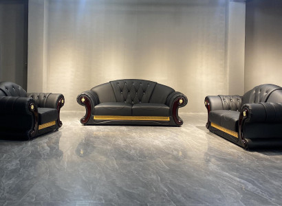 Chesterfield Sofa Couch Set 3+2+1 Leather Couches Upholstered Furniture Classic