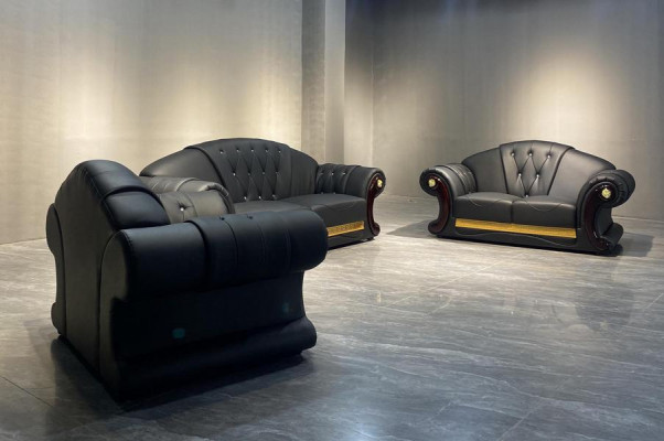 Chesterfield Sofa Couch Set 3+2+1 Leather Couches Upholstered Furniture Classic
