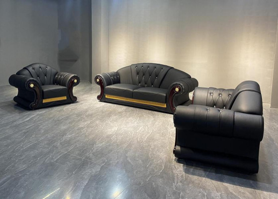 Chesterfield Sofa Couch Set 3+2+1 Leather Couches Upholstered Furniture Classic