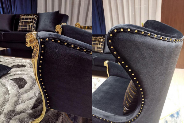 Luxury armchair couch upholstery furniture single seater couches sofa wingback chair