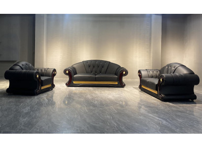 Leather sofa 3-piece set suite sofa couch group suites living room