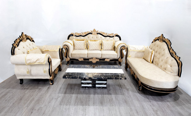 Classic Chesterfield Sofa Baroque Style Sofa Set Group 3-piece Sofas.