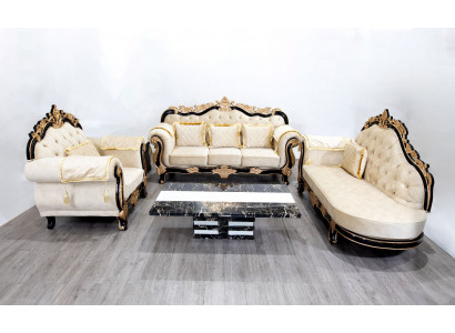 Classic Chesterfield Sofa Baroque Style Sofa Set Group 3-piece Sofas.