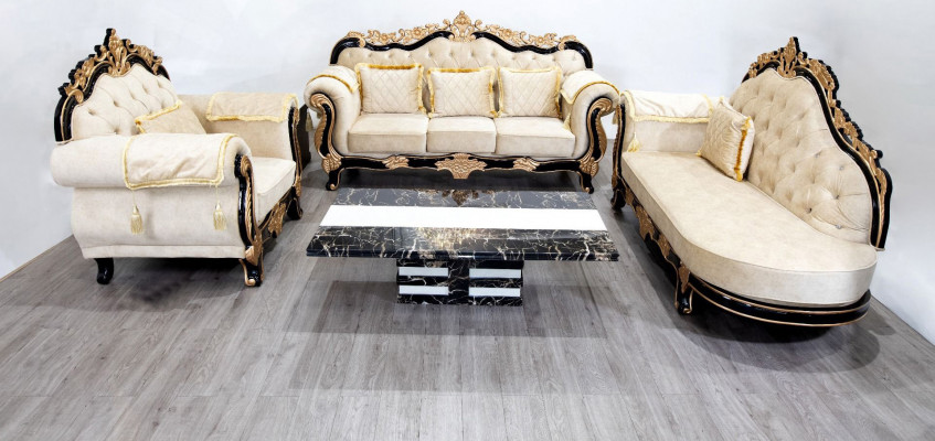 Classic Chesterfield Sofa Baroque Style Sofa Set Group 3-piece Sofas.