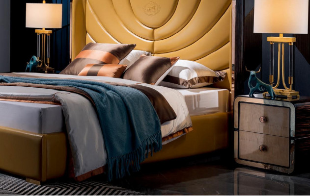 Bedroom bed set complete leather modern bed vanity table