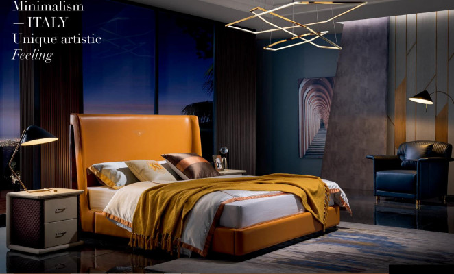 Bed Nightstand 3 Piece Bedroom Set Design Modern Luxury Bed Group