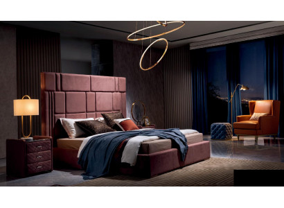 Bed 2x Nightstand 3-piece Bedroom Set Design Furniture Modern Luxury