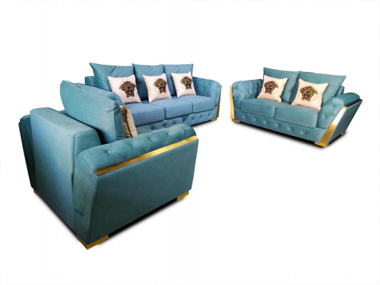 Chesterfield Sofa Set Couch Set 3+2+1 Furniture Fabric Sofa Couches 3-piece.