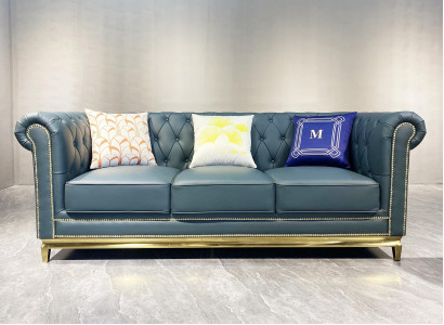 Chesterfield sofa couch furniture three-seater couches fabric stainless steel frame