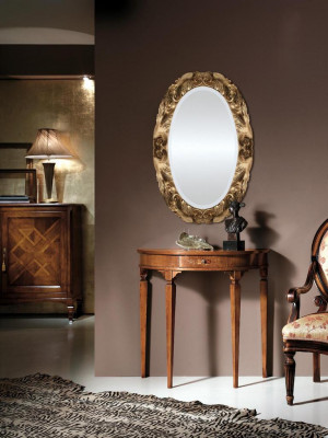Console table sideboard with mirror luxury furniture set console 2-piece. Made in Italy
